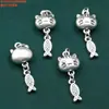 Accesorios de Plata de Ley 99 Pies Codo de Plata Borla Colgante de Pez Accesorios Vintage Viejo 3D Plata Dura Materiales Hechos a Mano para DIY