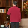 Traje Tang Masculino, para Meia-Idade e Idosos, Roupa de Primavera e Outono, Roupa do Pai, Manga Longa de Primavera e Verão, Roupa Estilo Chinês do Vovô, Roupa Tradicional Chinesa para Maiores de 70 e 60 Anos