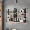 Estantes de hierro para pared para salones de peluquería y uñas, estantes para barberías, estanterías, estanterías de pared, vitrinas de pared para vino