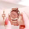 Reloj GEDI para mujer con cielo estrellado transfronterizo, reloj de pulsera de moda moderno para niñas, reloj calendario casual versátil con correa de cielo estrellado