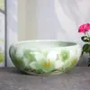 Maceta de Cerámica de Loto Contenedor Especial Hidropónico Paisajismo Acuario para Peces Dorados Balcón Método Antiguo Tanque para Peces Killis Pequeño Tanque para Tortugas
