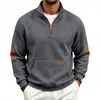 Sudadera de punto con cuello alto, jacquard a cuadros pequeños, informal, holgada, peso pesado, para hombre, de otoño e invierno, transfronteriza, europea y americana