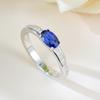 Anel oval feminino Longlong Gold Jewelry S925 Silver Sapphire 4*6, moda requintada diária, combinando com todos os estilos