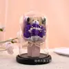 Flor Eterna Ramo de Rosas Artificiales con Cubierta de Cristal, Adorno de Lámpara de Flores, Adorno de Flor de Jabón, Navidad, Día de San Valentín, Regalo de Cumpleaños