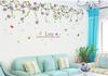 Personalizado roxo flor videira autoadesivo impermeável adesivos de parede romântico quarto sala de estar adesivos de decoração de fundo atacado ay9150B