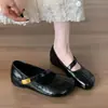 Zapatos Planos de Plata con Aumento de Altura Interior Estilo Francés para Mujer 2026 Nuevos Primavera/Otoño Combinan con Faldas Estilo Ballet Mary Jane Zapatos Pequeños de Cuero