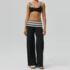 Conjunto Esportivo Falso de Duas Peças Transfronteiriço para Mulheres, Top com Blocos de Cor e Costas Bonitas, Roupa de Yoga, Calça Fitness de Cintura Alta para Uso Externo, Conjunto de Yoga