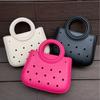Bolso Nuevo de Eva de Color Puro con Agujeros, Bolsa Impermeable para Cosméticos, Cesta de Verduras, Bolso de Playa, Bolso de Mano de Viaje con Corte de Moda