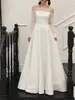 Vestido de novia ligero estilo coreano con mangas largas de satén sin hombros, adecuado para fotografía de viajes al aire libre, ofrece una sensación de alta gama, ideal para compromiso y registro, vestido de noche estilizado, largo hasta el suelo