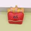 Llavero de cuero de moda de hamburguesa y papas fritas, accesorio de bolso de alta gama, llavero lindo y versátil, regalo pequeño