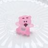 Caja de papelería con pegamento para crema, diseño de oso de fresa con dibujos tridimensionales, para decoración de refrigerador, caja de almacenamiento de pegatinas, llavero, material colgante