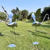 Grulla de Acero Inoxidable Parque al Aire Libre Hotel Villa Paisajismo Centro de Marketing Comunitario Entrada Piscina Adorno de Animal