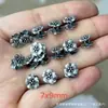 Prata antiga de Shanxi retrô panax notoginseng flor de prata botão de rosa pingente deslizante tampa de borla DIY texto brincar acessórios de joias