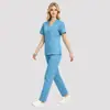 Uniforme de Trabajo Elástico de Secado Rápido para Salón de Belleza Spa Uniforme de Enfermera Ropa de Verano de Manga Corta para Lavar a Mano Uniforme de Trabajo para Salón de Belleza para Mujeres