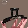 Pinza para el Cabello Grande de Moda Estilo Lujo Ligero con Pedrería Roja, Exquisito Accesorio para el Cabello de Gran Capacidad para Cabello Grueso, Adecuado para Recogidos Completos