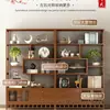 Estante Bogu Nuevo Estilo Chino Simple Estante de Almacenamiento Montado en Pared de Pie Gabinete de Té Multifuncional No Madera Maciza Bambú Gabinete de Exhibición