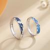 Versión coreana de un ciervo con tu anillo abierto Anillo de pareja Starlight nicho moda dibujos animados pegamento anillo de astas creativo