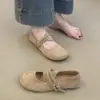 Encuentro Primero Zapatos Planos Mary Jane de Punta Baja Estilo Francés de Temporada, nueva colección otoño 2025, planos exquisitamente elegantes y que estilizan