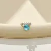 Manguito de Oreja de Circonita Cúbica de Temperamento Sin Perforación de Oreja Pendientes de Botón de Moda Manguito de Oreja Versátil Estilo Mariposa Pendiente de Lujo Ligero de Alta Gama