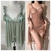 Pijama sexy para mujer estilo deseo puro encaje ropa interior seda de hielo emocional alto sentido tirantes camisón 2023 nueva ropa para el hogar