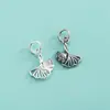 Acessórios de prata de lei S925, pingente de flor pequena, folha, galho, pingente de folha de ginkgo, berloque de pulseira de pérola de cristal, enfeite pendente