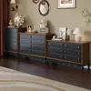 Tocador de Madera Maciza Estilo Medieval y Gabinete con Cajones Integrados para Dormitorio Moderno Minimalista Lujo Ligero Gabinete de Almacenamiento de Gama Alta Mesa de Maquillaje