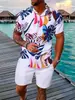 Conjunto de Camiseta de Manga Curta Tendência para Homens, Venda Quente Transfronteiriça, Comércio Exterior, Conjunto de Shorts Esportivos com Estampa 3D Casual