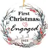 2023 la primera decoración de casa de árbol de Navidad acrílico con forma de corazón impresión a doble cara regalo de boda pareja casada Ji