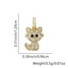 Europa y Estados Unidos transfronterizo caliente chapado en cobre oro real colgante animal accesorios dulce lindo gatito collar joyería DIY
