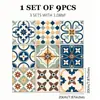 Pegatinas de Piso de PVC Estilo Europeo Retro, Autoadhesivas Impermeables y Resistentes al Desgaste, Pegatinas de Pared Imitación Azulejo, Pegatinas de Piso para Baño y Cocina