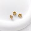 Zircón microincrustado 14K color oro conservante cuentas de anillo de ciruela, anillo de copo de nieve, cuentas de agujero grande, pulsera DIY, accesorios de joyería con cuentas