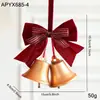 Adornos de Navidad Cascabeles Pequeños Lazos de Terciopelo Escena de Árbol de Navidad Piña Suministros de Decoración Piezas Pequeñas Colgantes Decorativas