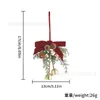 Decoración Navideña Colgante de Campana Lazo de Terciopelo Colgante de Piña para Árbol de Navidad Suministros para Decoración de Escena Adornos Colgantes Decorativos