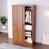 Armario con puertas correderas para uso doméstico en dormitorios, adecuado para apartamentos de alquiler, tamaño pequeño, moderno minimalista, gabinete de color madera maciza, armario fácil de montar