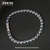 Pulseira Tennis Colorida de Aço Titânio com Zircônia Full Diamond Luz Verde Luxo High-End Hip-Hop Europeu e Americano Pulseira de Aço Inoxidável Europeu e Americano