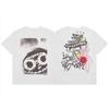 Marca de Moda Europea y Americana Transfronteriza High Street Nueva Camiseta Casual Holgada de Manga Corta con Cuello Redondo Estampado de Letras para Hombre y Mujer