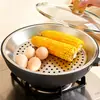 Bandeja de Cozimento a Vapor de Aço Inoxidável, Versão Espessada, Bandeja de Cozimento a Vapor Multifuncional Específica para Wok, Bandeja de Cozimento a Vapor em Banho-Maria Doméstica para Pães, Bandeja de Cozimento a Vapor Redonda Atacado