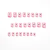 [Grande Promoção] Unhas Postiças Casuais Vermelhas Francesas Curtas Coração Preto Mini Nail Art Fábrica de Esmalte Atacado
