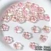 Cuentas de flor de ciruelo glaseadas, regordetas, de 14 mm, con agujeros horizontales, talladas por ambos lados con diseños de flor de cerezo de cinco pétalos, materiales de manualidades DIY para pulseras y collares