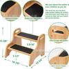 Taburete de pie de madera maciza transfronterizo Escalera de doble capa Hogar Baño Taburete de escalón para lavar Taburete de pie Taburete de madera creativo para aumentar la altura