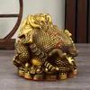 Sapo Dorado de Latón Sapo Dorado de Tres Patas Sapo Dorado de Tres Patas Cumplidor de Deseos Decoración para el Hogar y la Tienda Aumento Diario de la Riqueza Sapo Dorado