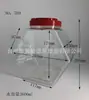 Botella Plástica Hexagonal de Boca Ancha con Tapa Bolsa de Dulces Almacenamiento Frasco Sellado Hexagonal de Boca Ancha de Gran Capacidad Tarro para Alimentos de Mascotas