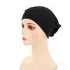 Novo Chapéu Lenço de Cabeça Cor Sólida Seda Leite Amazon Transfronteiriço Chapéu Base Escovado Cor Única Alta Elasticidade Chapéu Pulôver Feminino