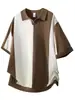 Camisa Polo de manga corta para hombre con bloques de color retro americano, nuevo estilo de verano, camiseta de punto de marca de moda estilo 'old money', top para hombre