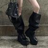 Botas Empilhadas Oversized Estilo Garota Popular Deslumbrantemente Bonitas com Solas Grossas e Comprimento Acima do Joelho para Mulheres, Novo Modelo Outono 2026 Botas Longas de Equitação para Mulheres