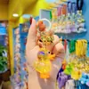 Chaveiro de pato amarelo transparente de acrílico de desenho animado, pingente de boneca fofa para celular de menina, acessórios de pingente para pulseira