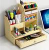 Caja de Almacenamiento Estilo Nórdico de Madera Caja Organizadora de Marcadores de Escritorio Caja Plegable de Oficina con Múltiples Compartimentos de Madera