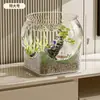 Tanque de Peces Transparente Material para Mascotas, Plástico Simple y Preferido, Resistente al Desgaste y a las Caídas, Tanque Hidropónico Pequeño de Escritorio Multi-Estilo para Peces Dorados