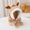 Bufanda y Sombrero Integrados Otoño e Invierno Cálido Felpa Engrosado Imitación Piel de Conejo Lindo Sombrero con Protección para las Orejas 2024 Estilo Caliente para Mujeres