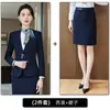Traje Profesional de Anfitriona Conjunto de Dos Piezas 2026 Principios de Otoño Azul Traje de Oficina Hotel Conjunto de Falda